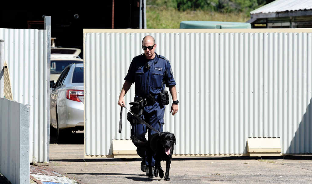 CHARGES: Police raid a property on Pine Street North Lismore looking for guns and drugs. CHARGES: Police raid a property on Pine Street North Lismore looking for guns and drugs.