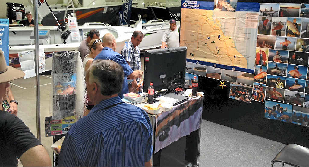 Glenn Churchill and Greg Realf answer questions at last year’s Tinny and Tackle show. Glenn Churchill and Greg Realf answer questions at last year’s Tinny and Tackle show.