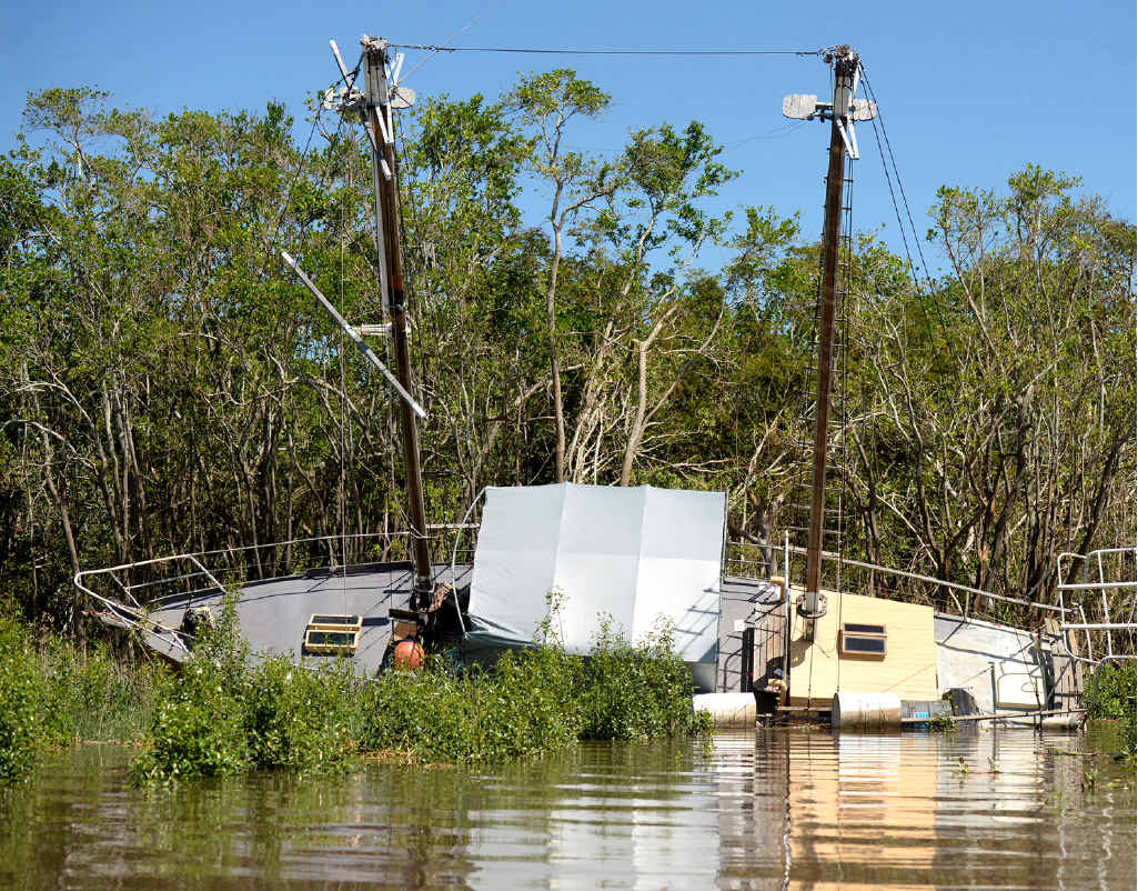 TRAPPED: Some of the boats damaged during cyclone Marcia. TRAPPED: Some of the boats damaged during cyclone Marcia.