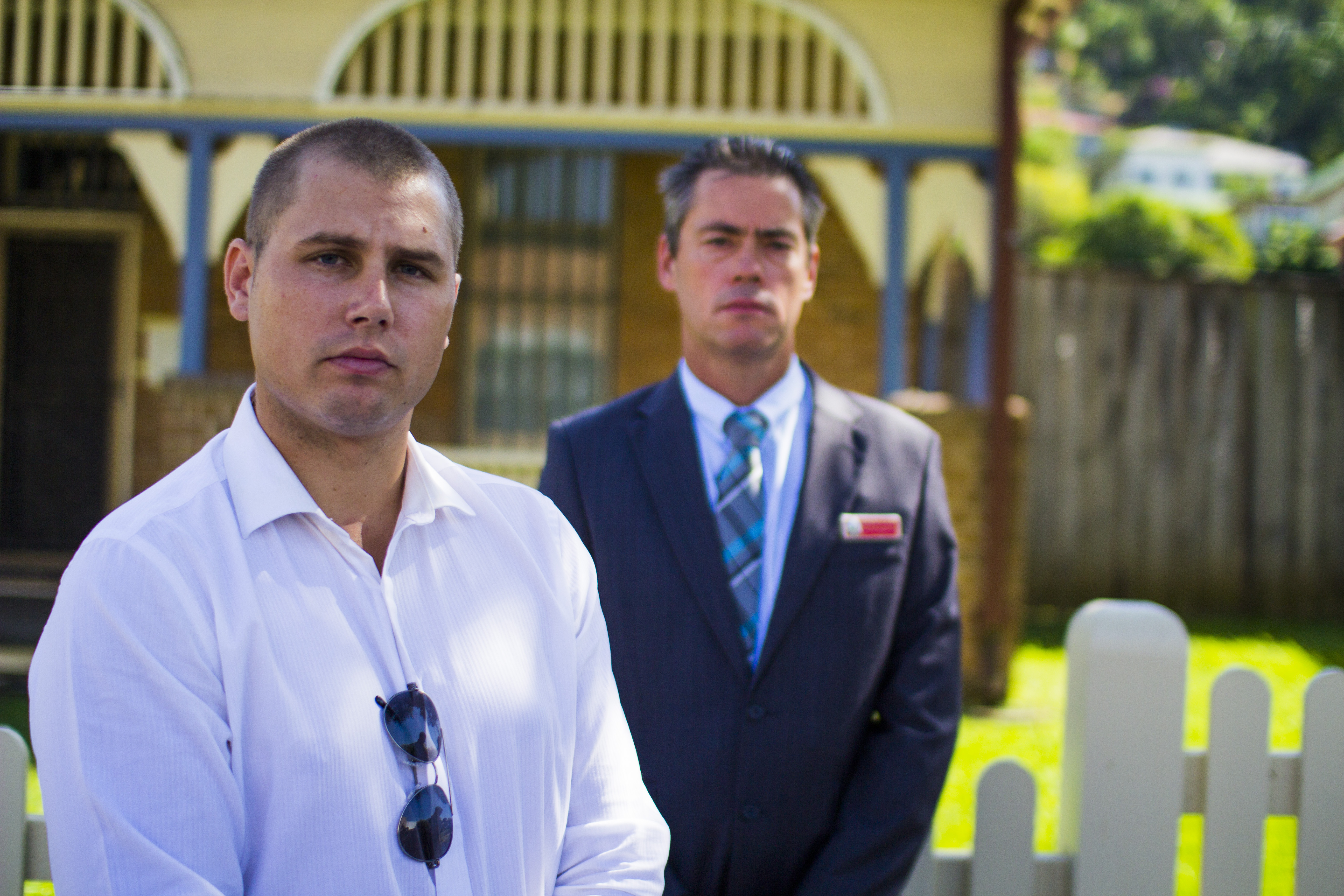 Michael Martin junior and Tweed/Byron LAC crime manager Detective Inspector Brendon Cullen when they made a plea for public assistance over the murder of Mr Martin's father. Michael Martin junior and Tweed/Byron LAC crime manager Detective Inspector Brendon Cullen when they made a plea for public assistance over the murder of Mr Martin's father.