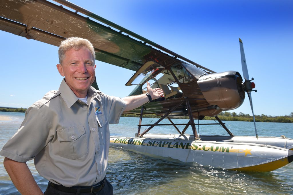 Tourism venture Paradise Seaplane wants to start joy flights from the Maroochy River. Pilot Shawn Kelly Photo: Warren Lynam / Sunshine Coast Daily Tourism venture Paradise Seaplane wants to start joy flights from the Maroochy River. Pilot Shawn Kelly Photo: Warren Lynam / Sunshine Coast Daily