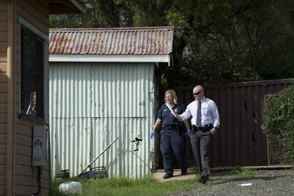 Police investigate a fire in a detached laundry of a North Toowoomba home. Police investigate a fire in a detached laundry of a North Toowoomba home.
