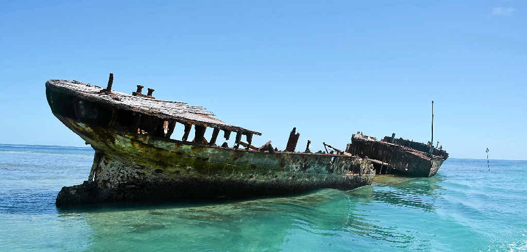 MUCH TO SEE: THE HMCS Protector was floated to Heron Island in 1945 to act as a breakwater against strong tides for small craft water vessels. MUCH TO SEE: THE HMCS Protector was floated to Heron Island in 1945 to act as a breakwater against strong tides for small craft water vessels.