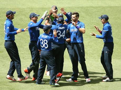 England celebrate the wicket of Imrul Kayes England celebrate the wicket of Imrul Kayes