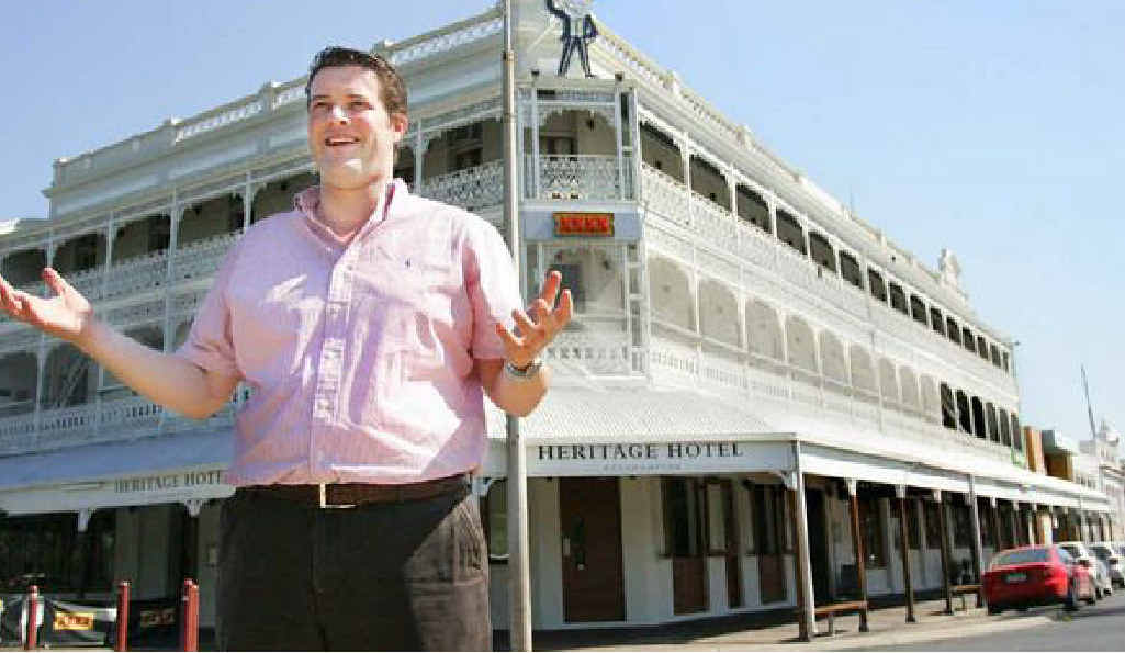 HEARTBREAK HOTEL: Heritage Hotel owner Will Fowles in happier times. HEARTBREAK HOTEL: Heritage Hotel owner Will Fowles in happier times.
