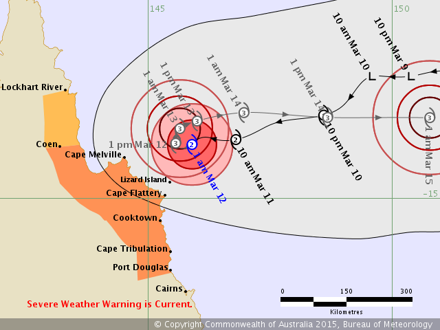 The predicted path for Tropical Cyclone Nathan, including The predicted path for Tropical Cyclone Nathan, including