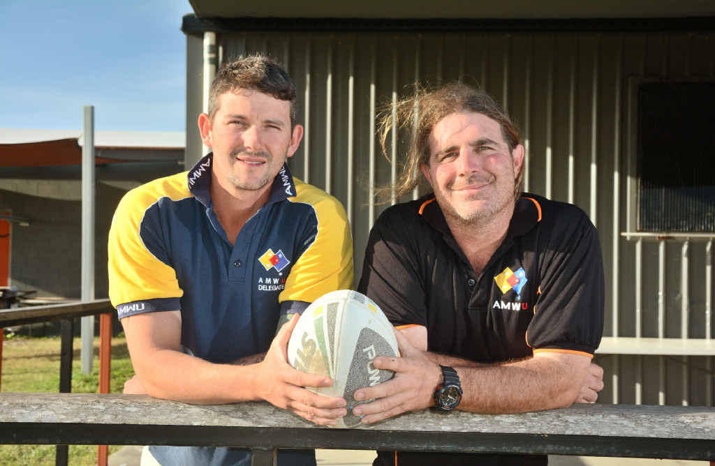 DIGGING DEEP: AMWU delegates Chris Watson and Geoff Lowrey are two of the members from Gladstone who have helped donate $58,000 out of their own pockets to go towards local community groups. DIGGING DEEP: AMWU delegates Chris Watson and Geoff Lowrey are two of the members from Gladstone who have helped donate $58,000 out of their own pockets to go towards local community groups.