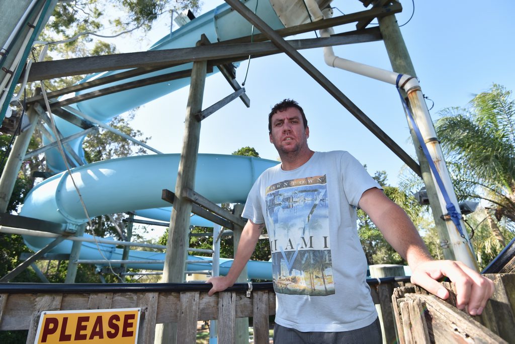 Manager David Nava on the steps to the top of the tower at Golf 'N' Games Waterslide in Torquay. Manager David Nava on the steps to the top of the tower at Golf 'N' Games Waterslide in Torquay.