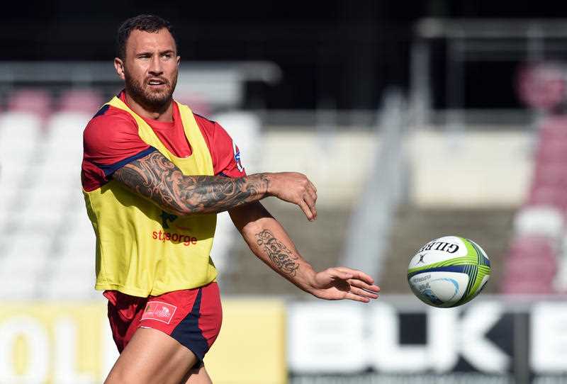 Queensland Reds player Quade Cooper in action during training in Brisbane. Queensland Reds player Quade Cooper in action during training in Brisbane.
