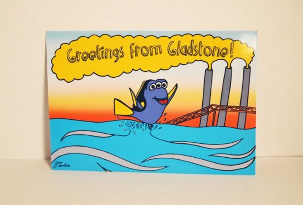 THREE EYED DORY: Brenda Courtice has designed this postcard, dividing the town with mixed reactions. THREE EYED DORY: Brenda Courtice has designed this postcard, dividing the town with mixed reactions.