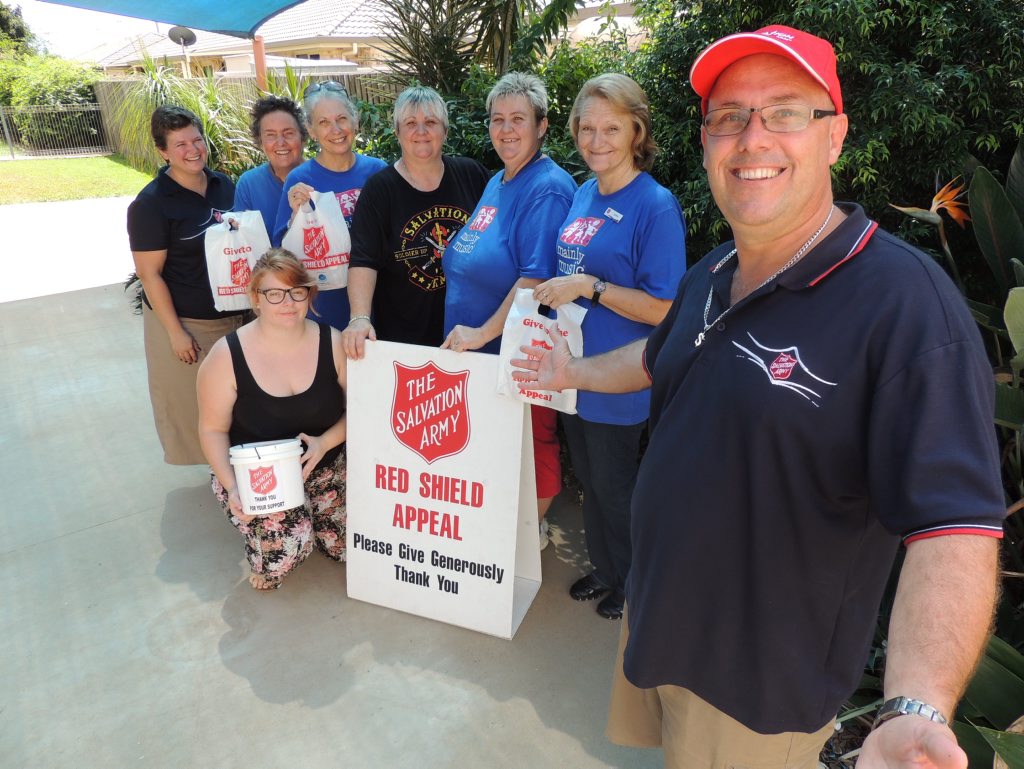 Bundaberg Salvation Army Captain Chris Millard with volunteers Lynne Coney, Jody Ballie, Kathleen Evans, Lyn Toft, Doris Lee, Tamika Pashley and Melissa Millard. Photo Contributed Bundaberg Salvation Army Captain Chris Millard with volunteers Lynne Coney, Jody Ballie, Kathleen Evans, Lyn Toft, Doris Lee, Tamika Pashley and Melissa Millard. Photo Contributed