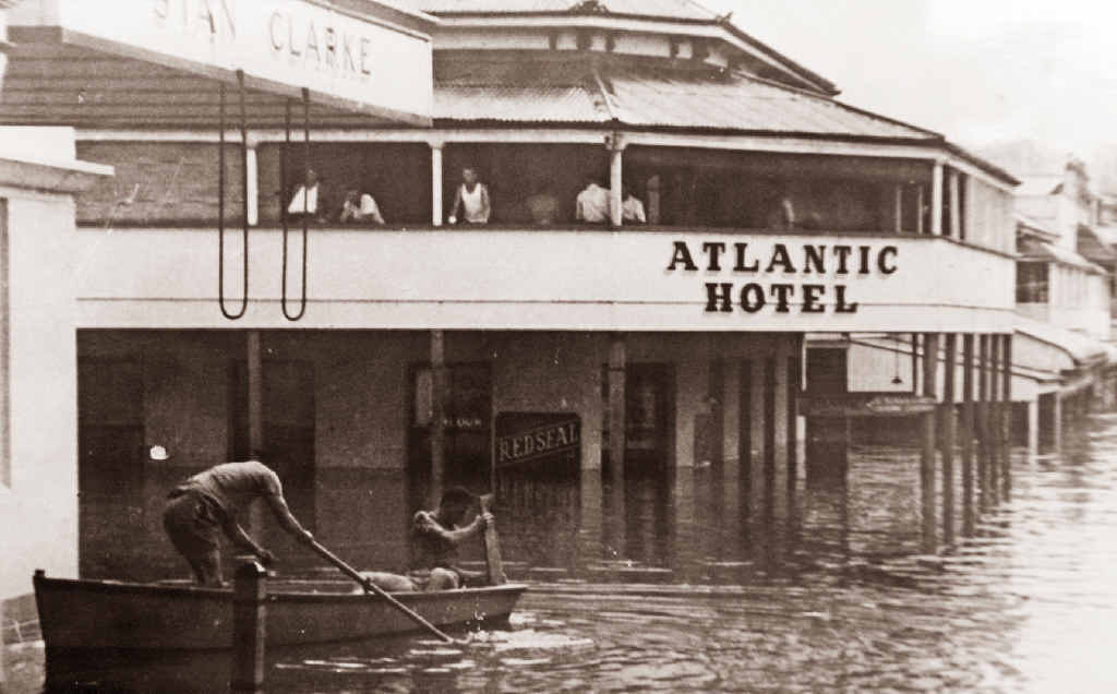 FLOODING OF THE ATLANTIC: The Atlantic Hotel, during a Mary St flood. Mama and Papa’s Pizzeria is now there. The Gympie Times will feature historic pubs of the Gympie region over the coming weeks. FLOODING OF THE ATLANTIC: The Atlantic Hotel, during a Mary St flood. Mama and Papa’s Pizzeria is now there. The Gympie Times will feature historic pubs of the Gympie region over the coming weeks.