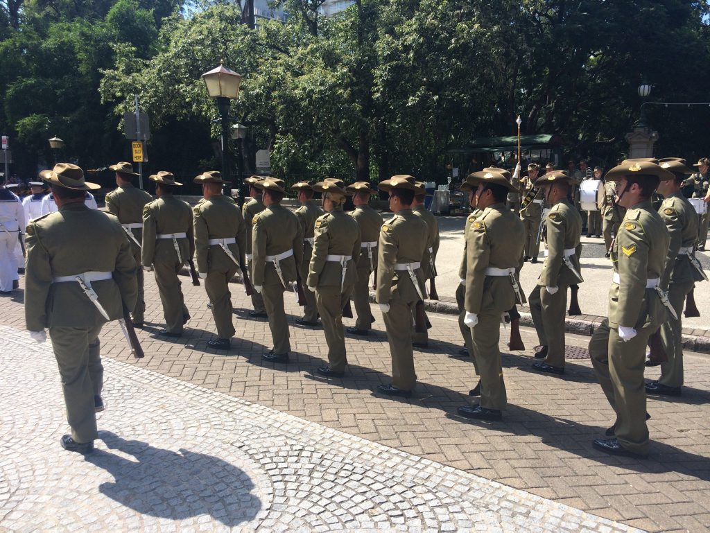 The Australian Federation Guard and Australian Army Band marched through Brisbane and gathered outside Parliament House for the official opening of State Parliament. * Photo Pamela Frost The Australian Federation Guard and Australian Army Band marched through Brisbane and gathered outside Parliament House for the official opening of State Parliament. * Photo Pamela Frost