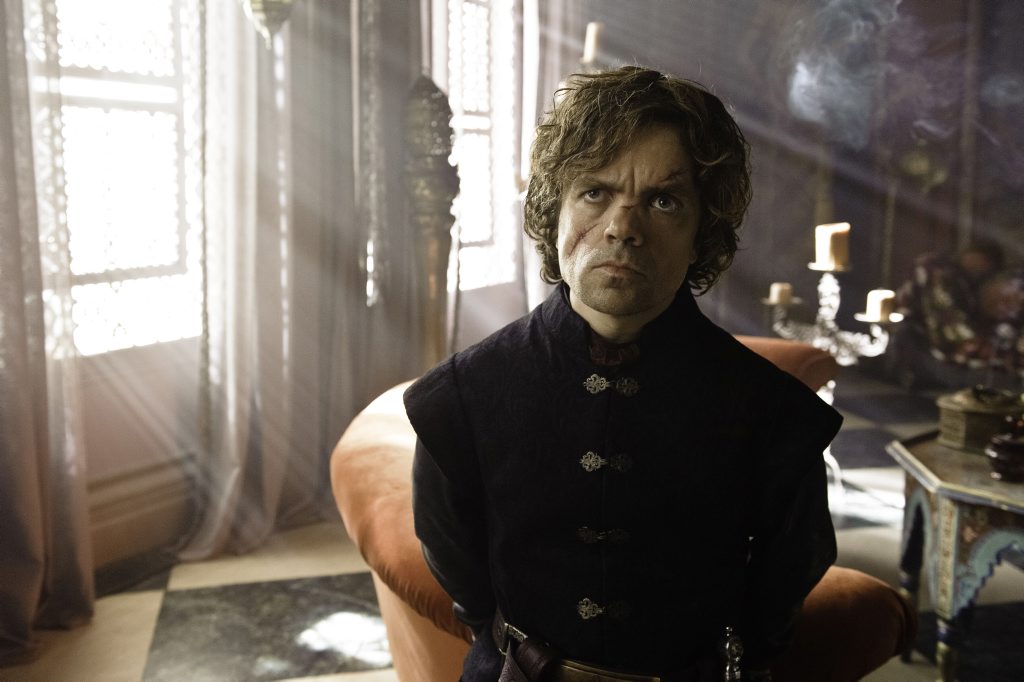Peter Dinklage as the character Tyrion Lannister in a scene from the third season of TV series Game of Thrones. Supplied by Foxtel Movies media website. Peter Dinklage as the character Tyrion Lannister in a scene from the third season of TV series Game of Thrones. Supplied by Foxtel Movies media website.