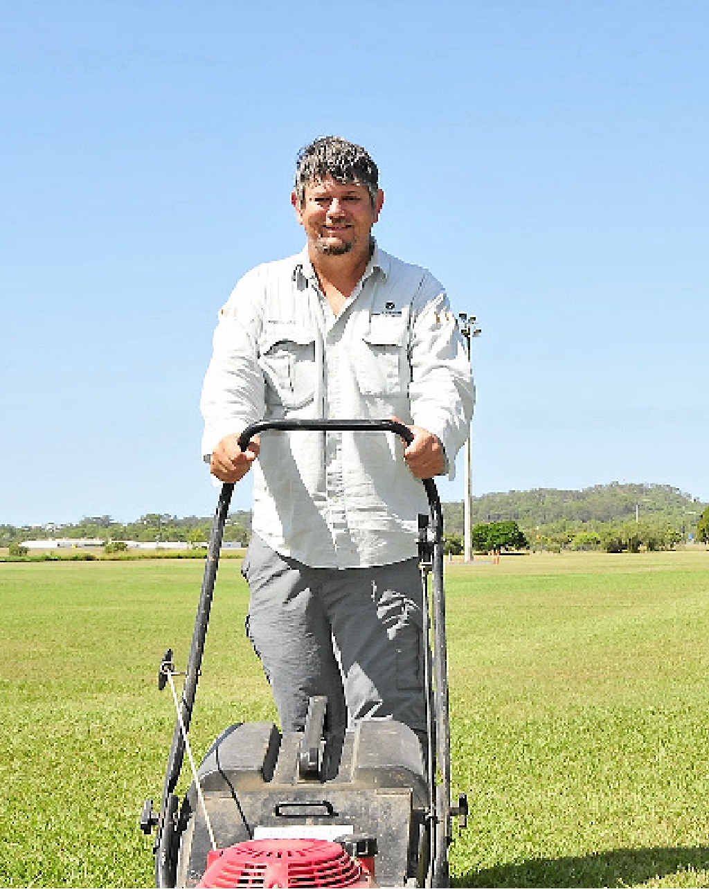 COMMUNITY SPIRIT: Peter Clarke on his beloved Clinton Oval where he can spend up to eight hours a day volunteering. COMMUNITY SPIRIT: Peter Clarke on his beloved Clinton Oval where he can spend up to eight hours a day volunteering.