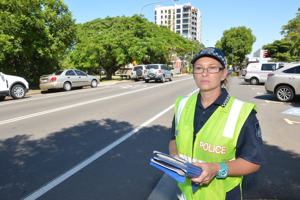 Senior Constable Kelly O'Brien is warning motorists not to cross double white lines. Photo: Warren Lynam / Sunshine Coast Daily Senior Constable Kelly O'Brien is warning motorists not to cross double white lines. Photo: Warren Lynam / Sunshine Coast Daily