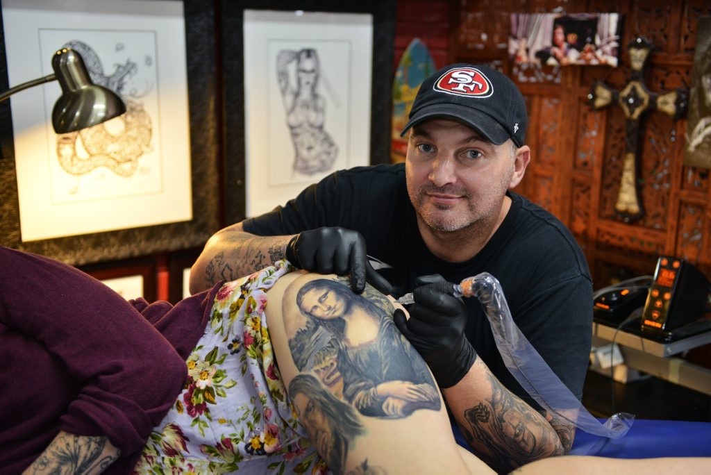 Damien Wickham from Ink Attack is one of the best artist in Australia when it comes to tattoos. Photo Patrick Woods / Sunshine Coast Daily Damien Wickham from Ink Attack is one of the best artist in Australia when it comes to tattoos. Photo Patrick Woods / Sunshine Coast Daily