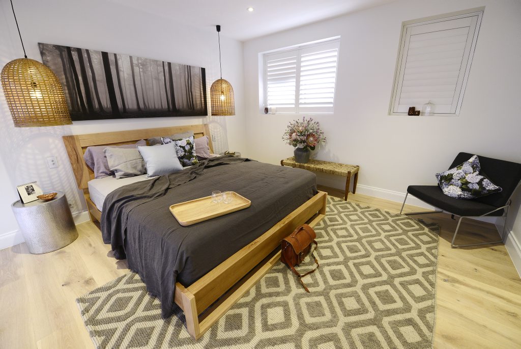 Jess and Ayden's renovated master bedroom on The Block Triple Threat. Jess and Ayden's renovated master bedroom on The Block Triple Threat.