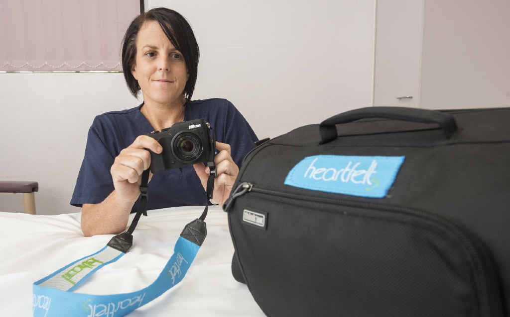 IN MEMORY: Grafton Base Hospital clinical midwifery specialist Katie Dobbin with the camera kit sent from the Heartfelt charity to capture images for parents of stillborn babies. IN MEMORY: Grafton Base Hospital clinical midwifery specialist Katie Dobbin with the camera kit sent from the Heartfelt charity to capture images for parents of stillborn babies.