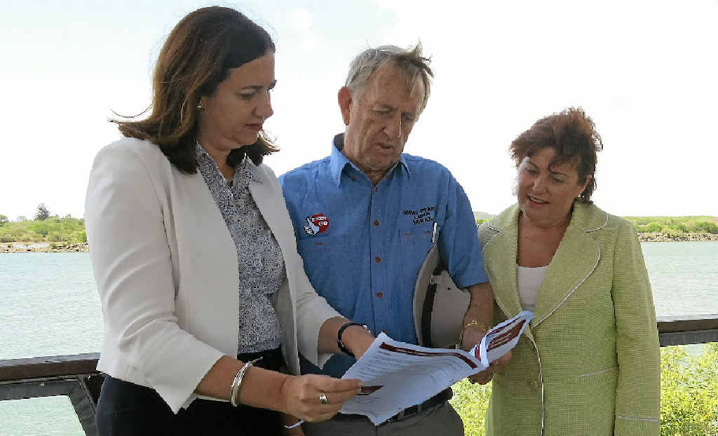 Member for Mirani Jim Pearce with Queensland Premier Annastacia Palaszczuk and Jo-Ann Miller discuss 100% FIFO practices in Queensland prior to the State election in January. Mr Pearce has been appointed chairman of the infrastructure, planning and natural resources parliamentary committee. Member for Mirani Jim Pearce with Queensland Premier Annastacia Palaszczuk and Jo-Ann Miller discuss 100% FIFO practices in Queensland prior to the State election in January. Mr Pearce has been appointed chairman of the infrastructure, planning and natural resources parliamentary committee.