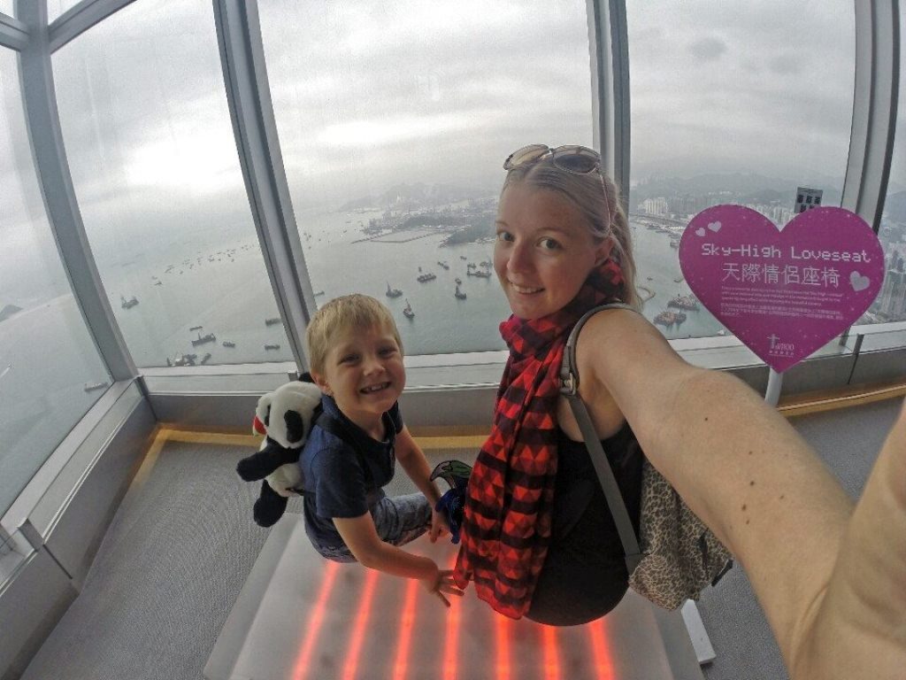 Amanda Pershouse spent her birthday on March 22 in Hong Kong with her son Scott McIlwain-Pershouse, 393m above the city. Amanda Pershouse spent her birthday on March 22 in Hong Kong with her son Scott McIlwain-Pershouse, 393m above the city.