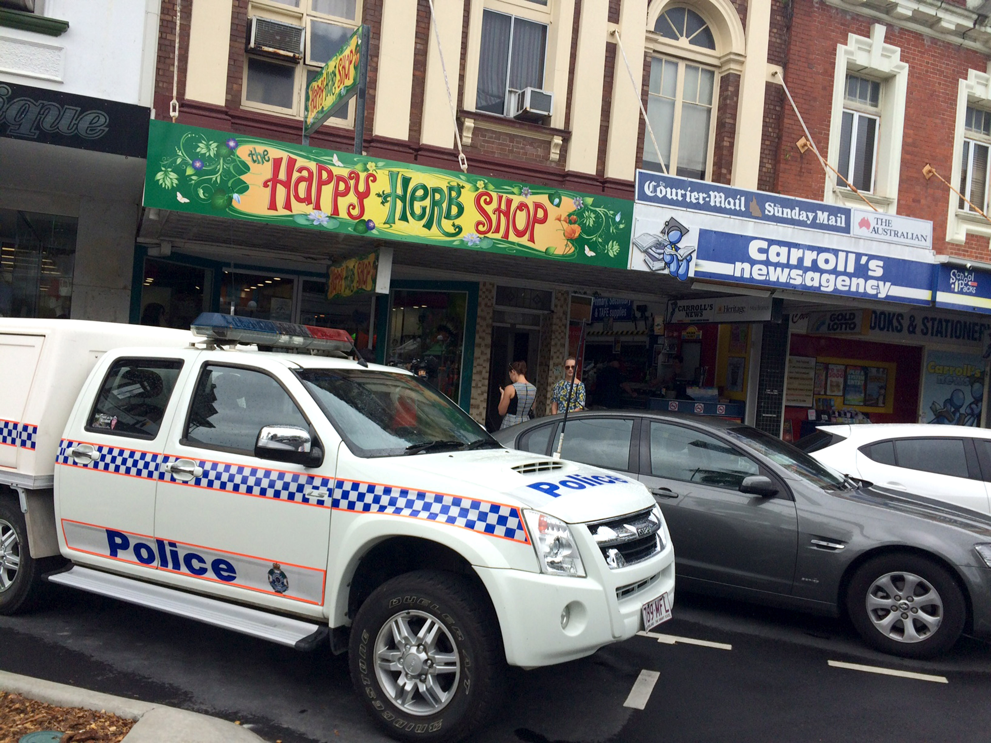 Mackay's Happy Herb Shop was raided today by police. Mackay's Happy Herb Shop was raided today by police.