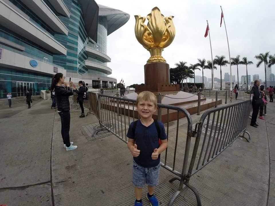 Scott McIllwain-Pershouse, 7, takes in the sights of Hong Kong, during a holiday which included celebrating his mum Amanda Pershouse's birthday. Scott McIllwain-Pershouse, 7, takes in the sights of Hong Kong, during a holiday which included celebrating his mum Amanda Pershouse's birthday.