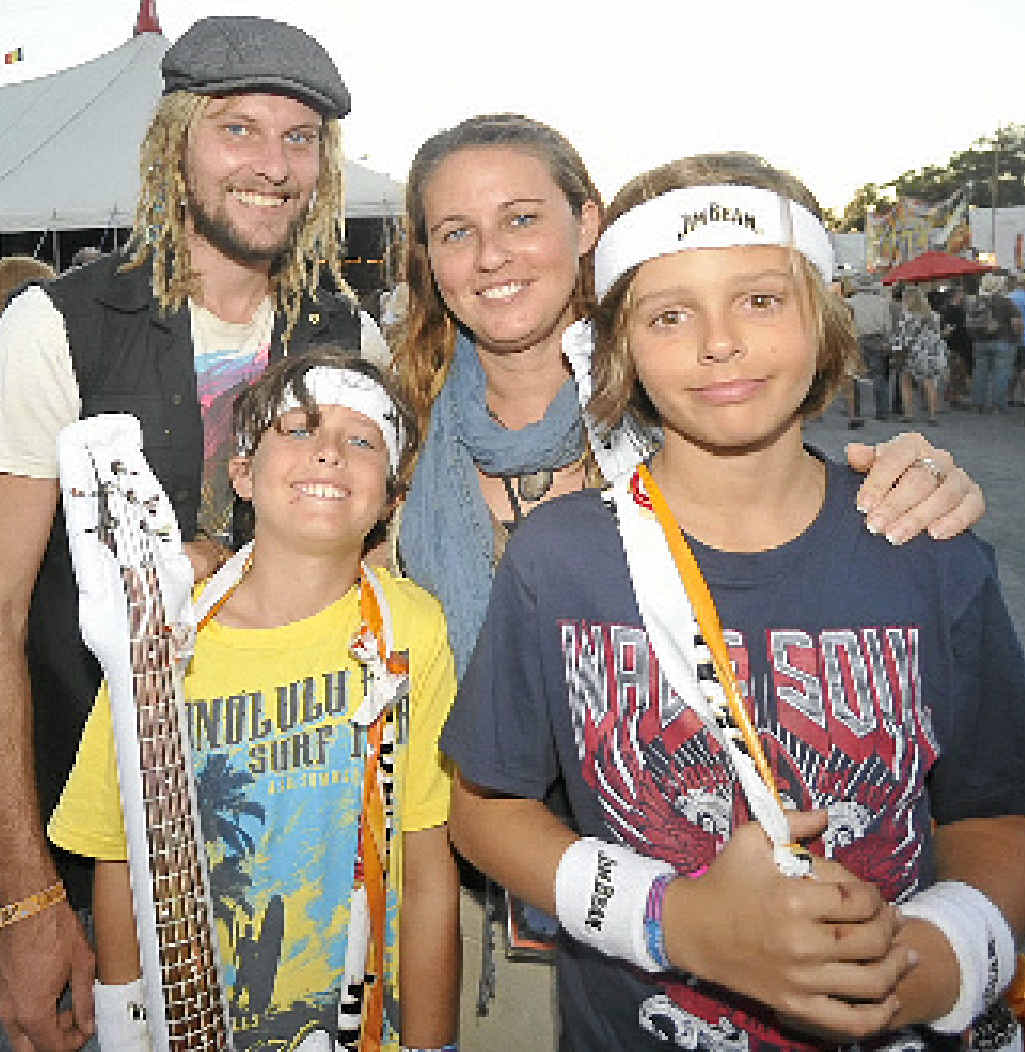 Andy Manning, Finn Caban (8), Vanessa Andrews and Will Caban (11), all of Murwillumbah, enjoy the sights and sounds of last year’s Byron Bay Bluesfest. Andy Manning, Finn Caban (8), Vanessa Andrews and Will Caban (11), all of Murwillumbah, enjoy the sights and sounds of last year’s Byron Bay Bluesfest.