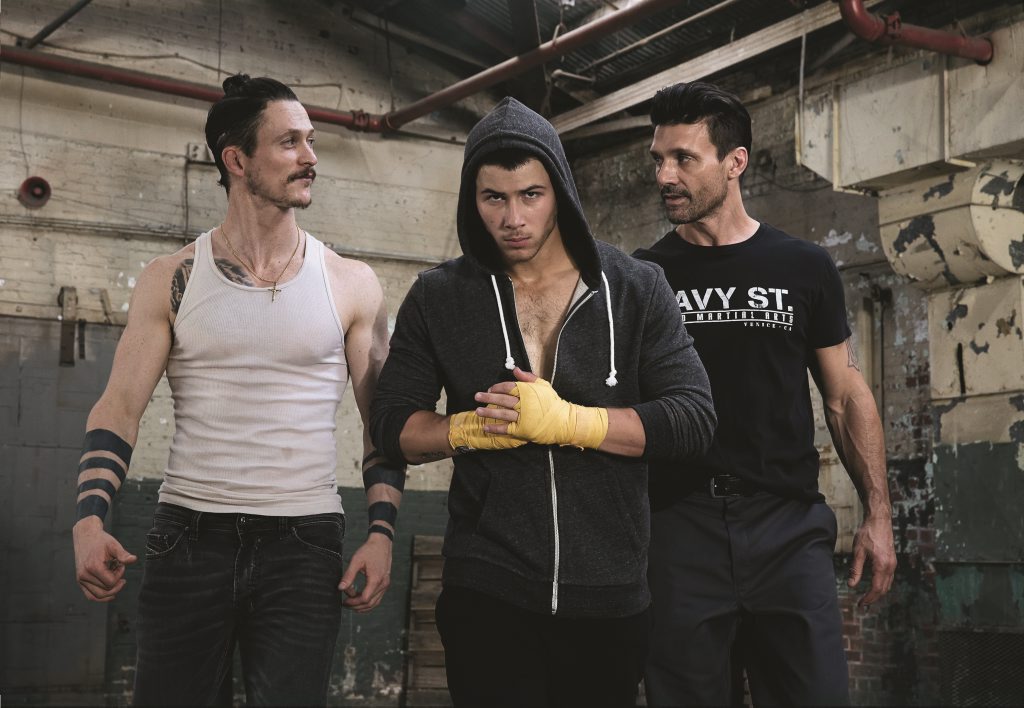 From left, Jonathan Tucker, Nick Jonas and Frank Grillo star in Kingdom. From left, Jonathan Tucker, Nick Jonas and Frank Grillo star in Kingdom.
