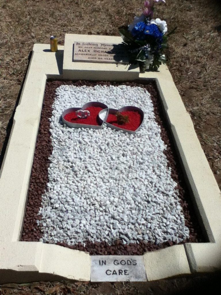 The grave of Clint Gee's father Alex Richard Gee after adding the ashes of his mother Elizabeth Joyce Hobbs. The grave of Clint Gee's father Alex Richard Gee after adding the ashes of his mother Elizabeth Joyce Hobbs.