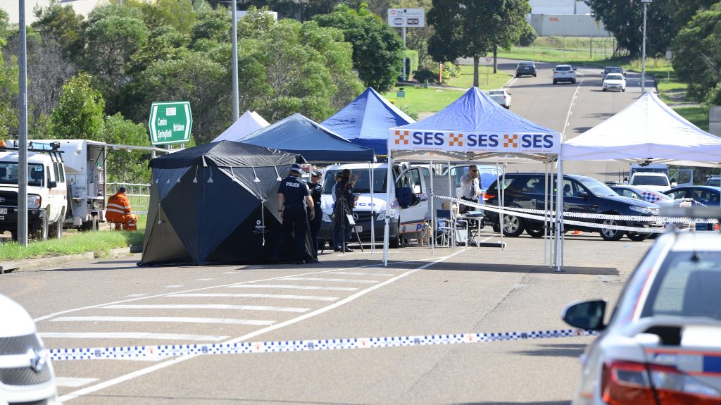 The scene of a fatal stabbing on Cobalt Street in Carole Park on Thursday. Photo: Rob Williams / The Queensland Times The scene of a fatal stabbing on Cobalt Street in Carole Park on Thursday. Photo: Rob Williams / The Queensland Times