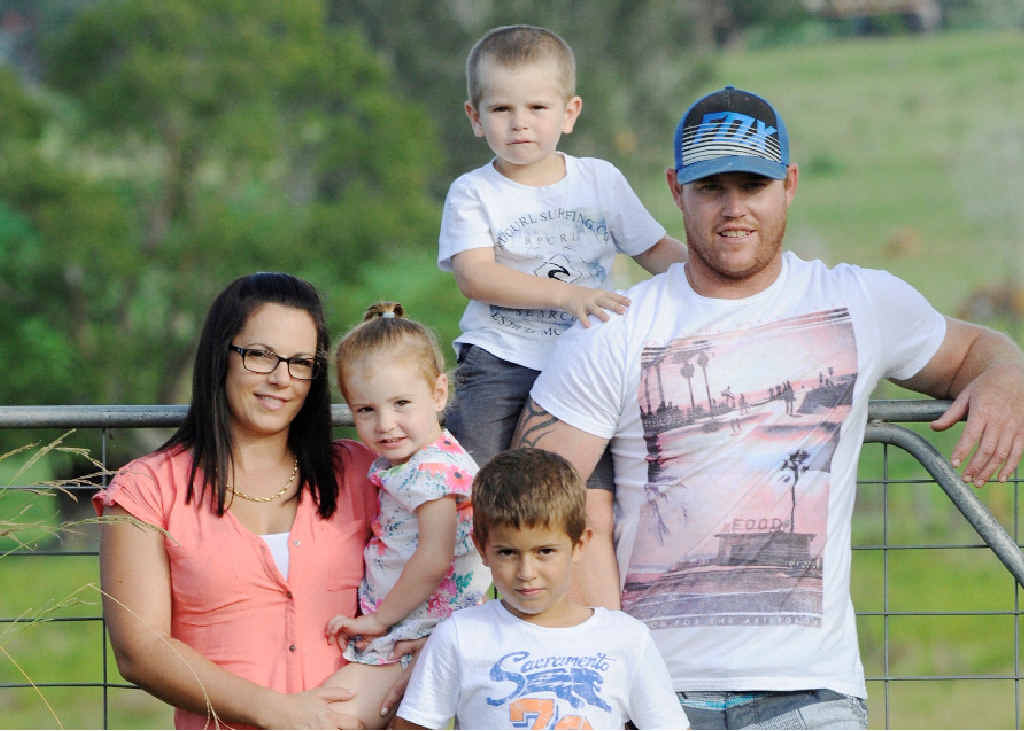 FAMILY SUPPORT: Bryce Cranney (front) and his mother Tara McLennan and stepfather Ben McLennan and step sister Maia, 2 and step brother, Cooper, 4 at their home in Lawrence. FAMILY SUPPORT: Bryce Cranney (front) and his mother Tara McLennan and stepfather Ben McLennan and step sister Maia, 2 and step brother, Cooper, 4 at their home in Lawrence.