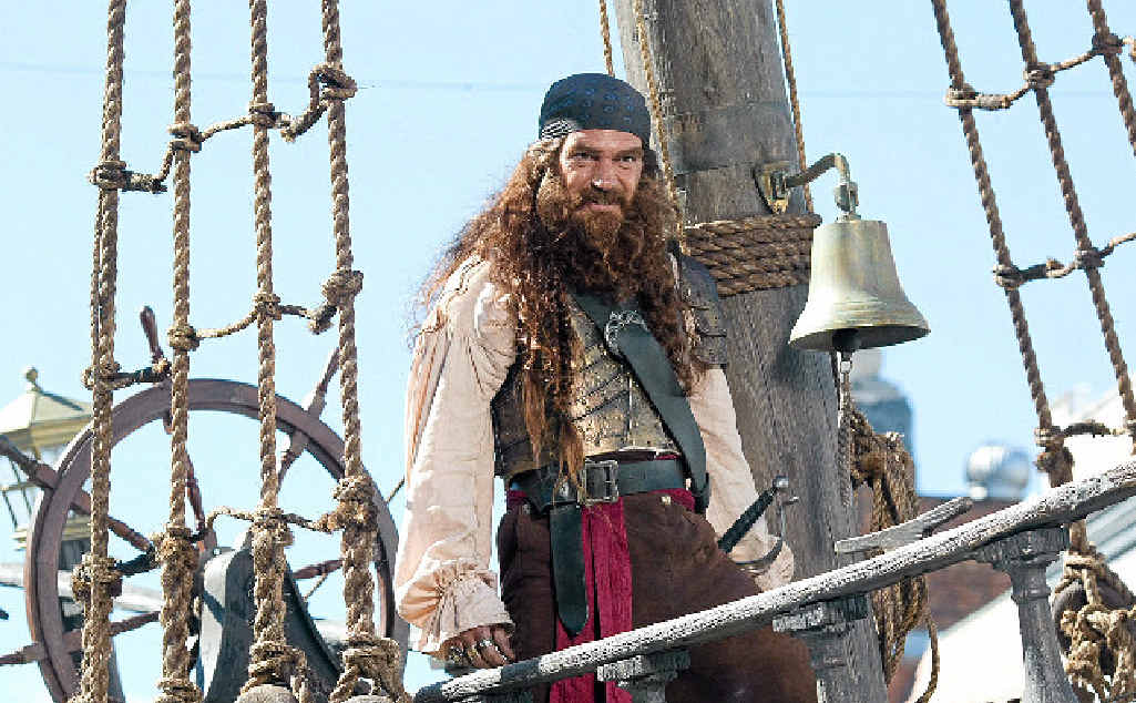 Antonio Banderas as Burger Beard in The SpongeBob Movie: Sponge Out of Water. Antonio Banderas as Burger Beard in The SpongeBob Movie: Sponge Out of Water.
