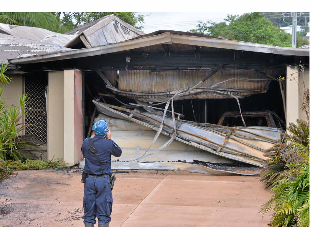 NARROW ESCAPE: The remains of the Palmyra Cres home in Buderim destroyed by fire. NARROW ESCAPE: The remains of the Palmyra Cres home in Buderim destroyed by fire.