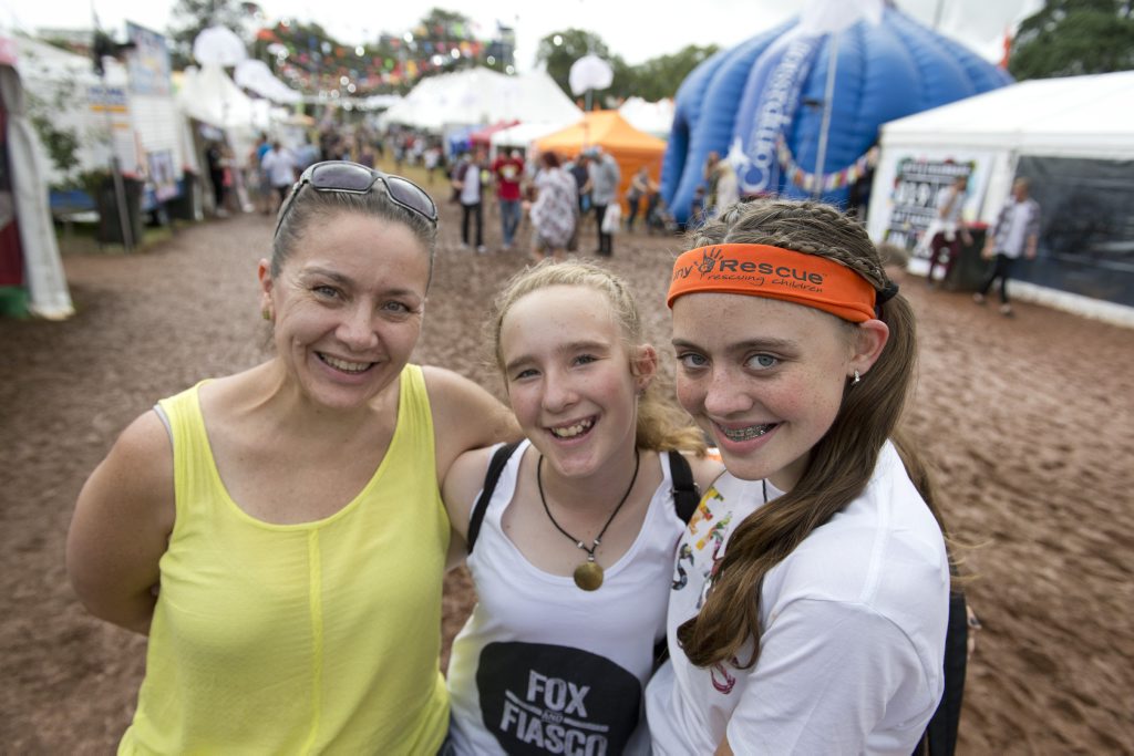 Image for sale: Out and about at Easterfest are (from left) Roz Cooper, Sarah Jubb and Mackenzie Cooper.