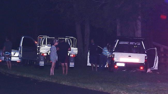 Police arrive a the scene of a stabbing murder at Delaney's Creek, near Caboolture. Photo: courtesy Channel 9 Police arrive a the scene of a stabbing murder at Delaney's Creek, near Caboolture. Photo: courtesy Channel 9