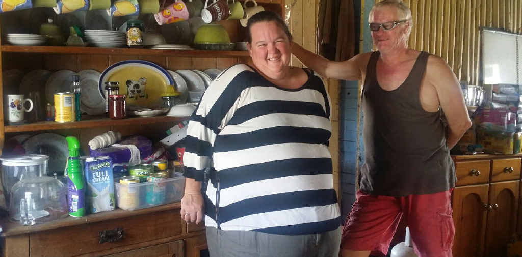 STILL SMILING: Karen Johnson and her partner Rob are still without power and hot water almost seven weeks after their home was devastated by Cyclone Marcia. Their resilience has been tested to the point of exhaustion. STILL SMILING: Karen Johnson and her partner Rob are still without power and hot water almost seven weeks after their home was devastated by Cyclone Marcia. Their resilience has been tested to the point of exhaustion.