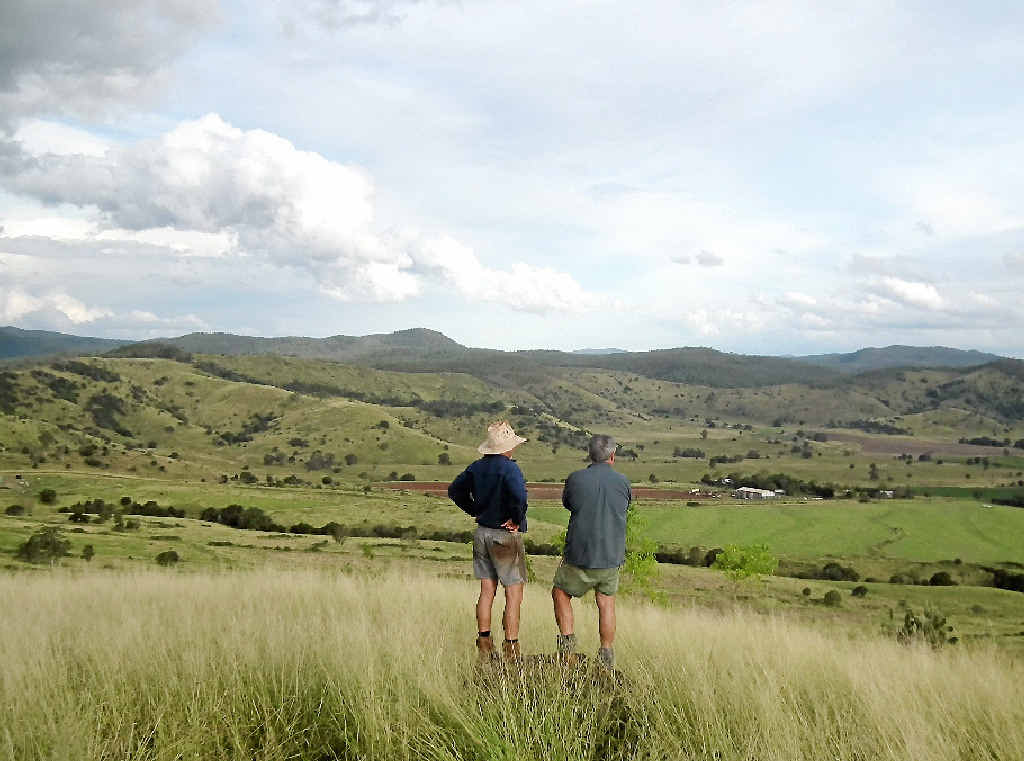 WHAT IF? Coalstoun Lakes farmers Kerry Dove and Steve Marshall ponder what the valley would look like with a permanent water supply. WHAT IF? Coalstoun Lakes farmers Kerry Dove and Steve Marshall ponder what the valley would look like with a permanent water supply.