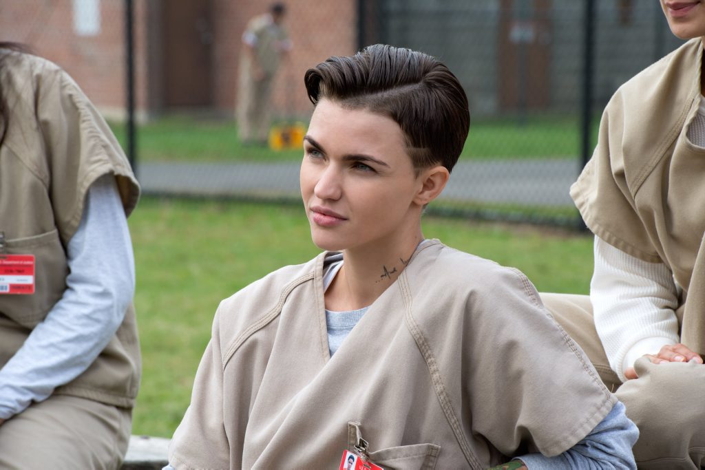 Ruby Rose in a scene from the Netflix TV series Orange is the New Black. Ruby Rose in a scene from the Netflix TV series Orange is the New Black.