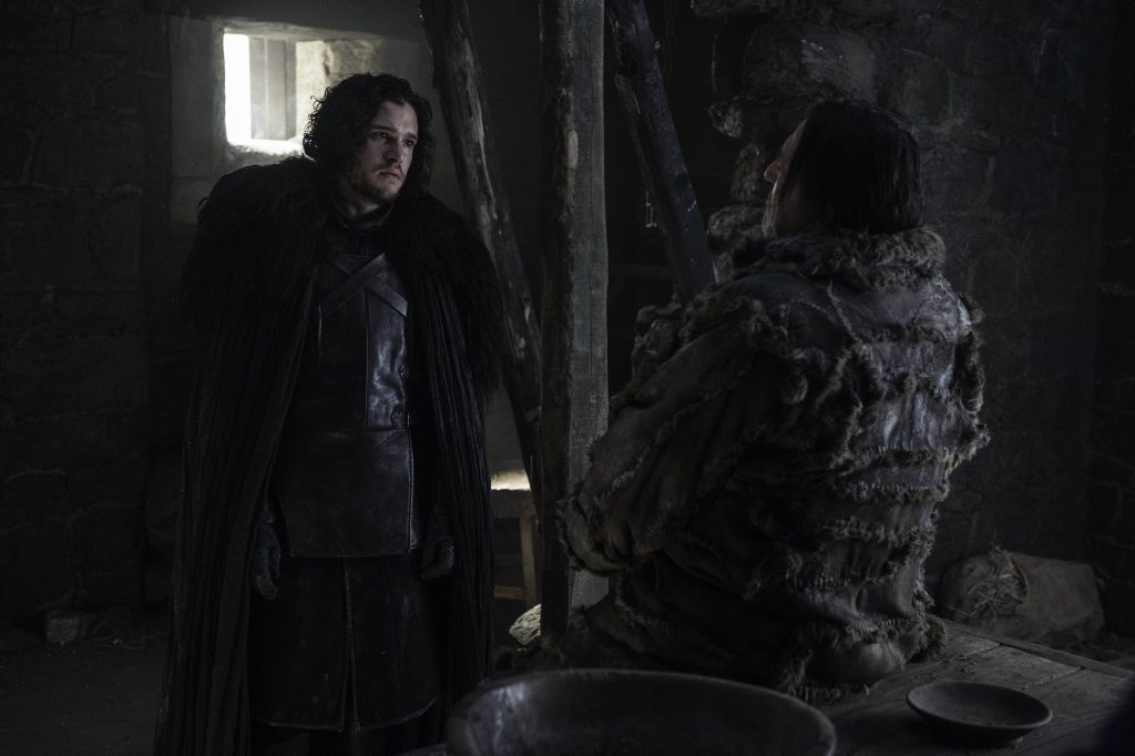 Kit Harington and Ciaran Hinds in a scene from Game of Thrones. Kit Harington and Ciaran Hinds in a scene from Game of Thrones.