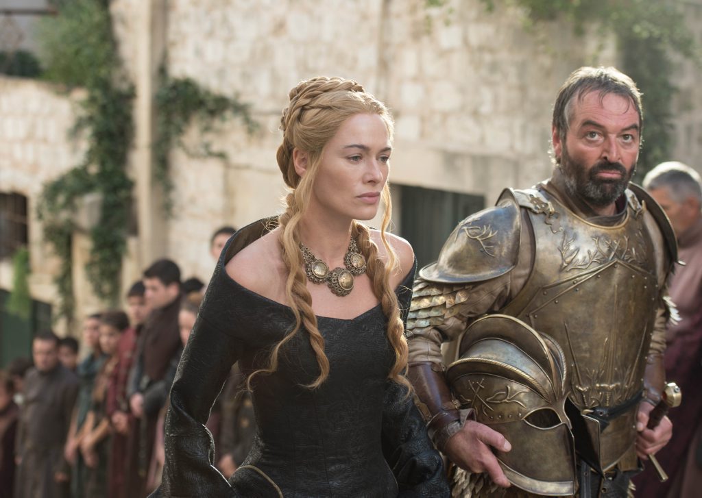 Lena Headey and Ian Beattie in a scene from Game of Thrones. Lena Headey and Ian Beattie in a scene from Game of Thrones.
