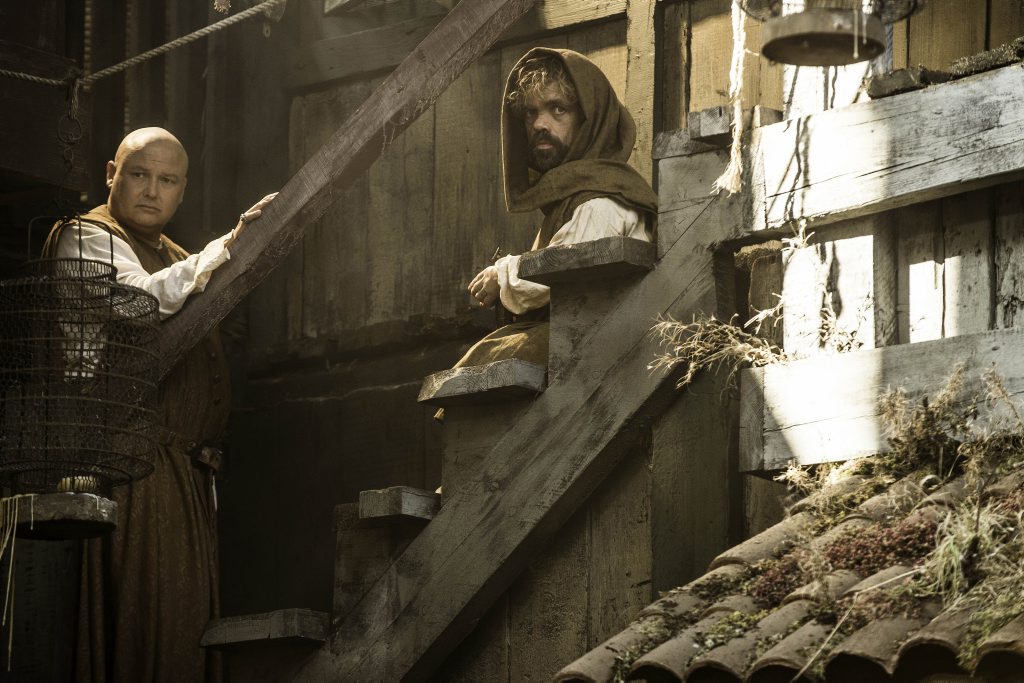 Conleth Hill and Peter Dinklage in a scene from Game of Thrones. Conleth Hill and Peter Dinklage in a scene from Game of Thrones.