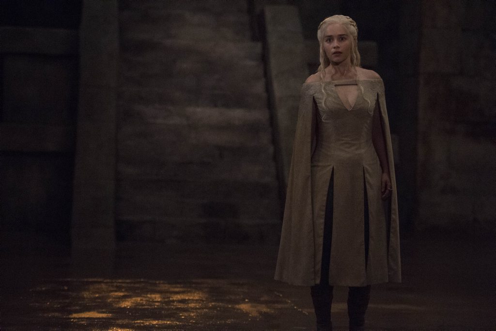 Emilia Clarke in a scene from the fifth season of the TV series Game of Thrones. Emilia Clarke in a scene from the fifth season of the TV series Game of Thrones.