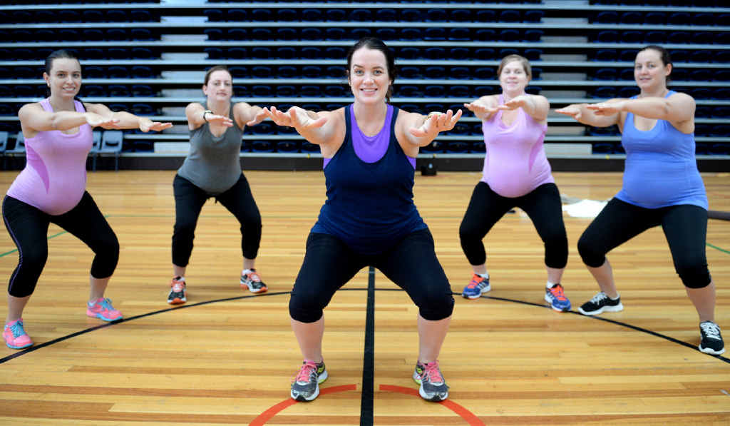 EXERCISE FOR THOSE EXPECTING: Haylee Sonter, Janine Smith, Emma Fisher (centre), Olivia Mogg and Kylie Hoare are some of the expectant mums who have been taking part in the Fit4Two Program, which helps pregnant women maintain their recommended fitness levels. EXERCISE FOR THOSE EXPECTING: Haylee Sonter, Janine Smith, Emma Fisher (centre), Olivia Mogg and Kylie Hoare are some of the expectant mums who have been taking part in the Fit4Two Program, which helps pregnant women maintain their recommended fitness levels.