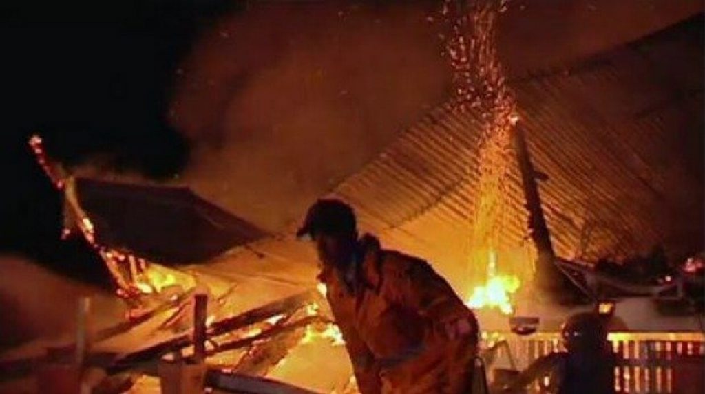 Firefighters battle a blaze at Brymaroo, north-west of Toowoomba. Firefighters battle a blaze at Brymaroo, north-west of Toowoomba.