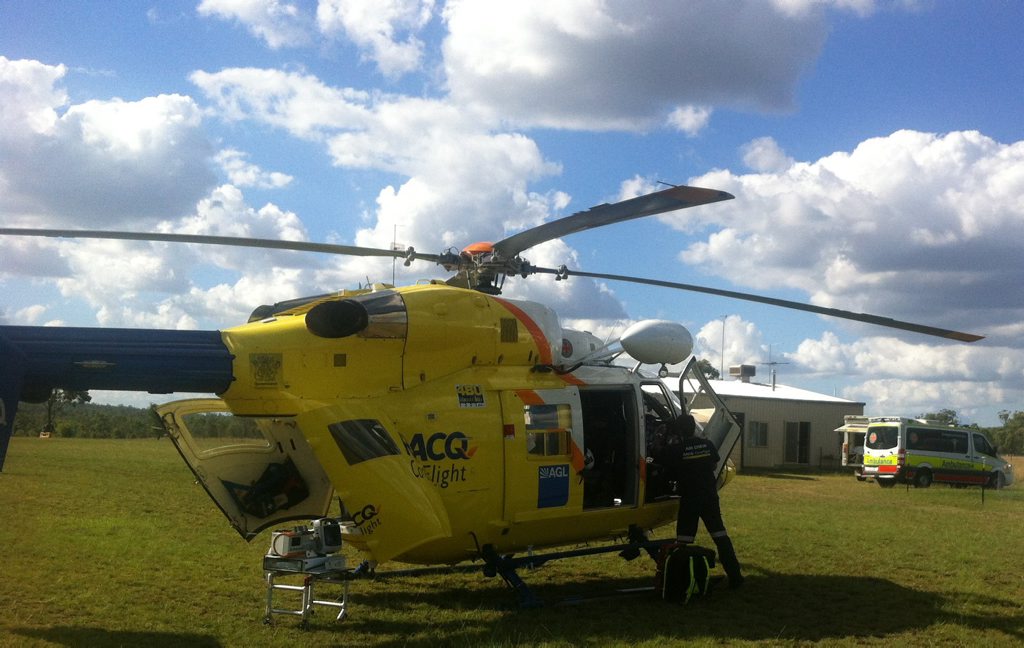 ROGUE COW: A man was airlifted after a cow stood on him. ROGUE COW: A man was airlifted after a cow stood on him.