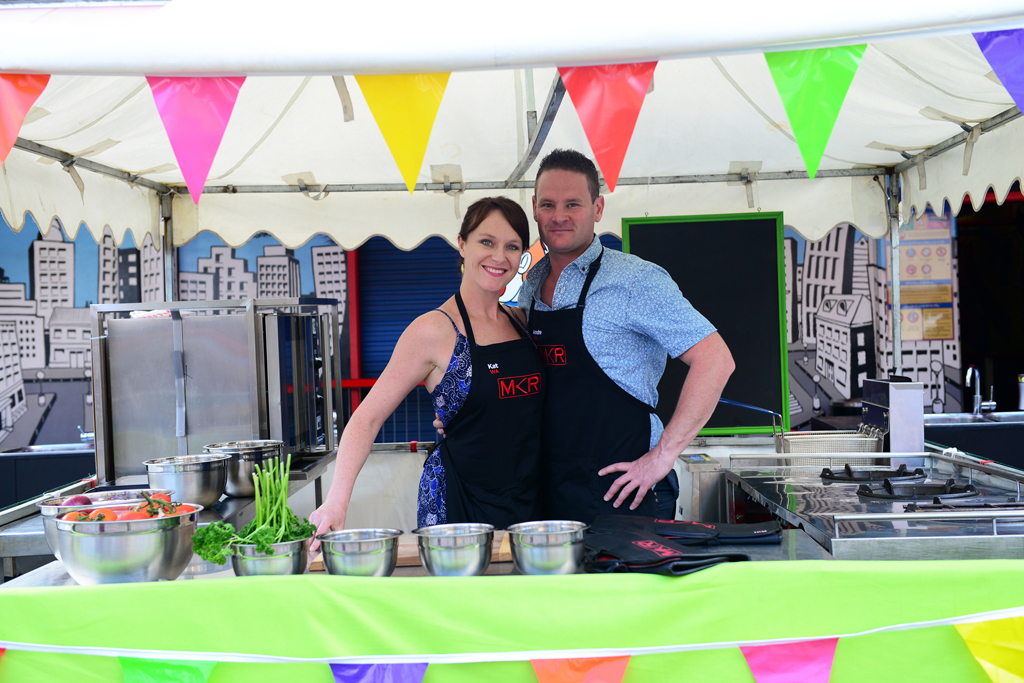 My Kitchen Rules contestants Kat and Andre. My Kitchen Rules contestants Kat and Andre.