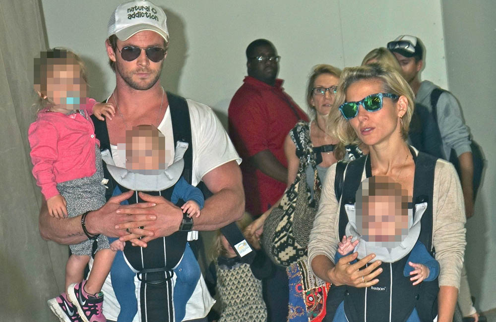 Chris Hemsworth and wife Elsa Pataky with their children. Chris Hemsworth and wife Elsa Pataky with their children.