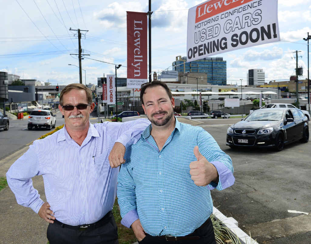 THUMBS UP: Llewellyn Motors are opening a used car yard opposite Coles in the Ipswich CBD. THUMBS UP: Llewellyn Motors are opening a used car yard opposite Coles in the Ipswich CBD.