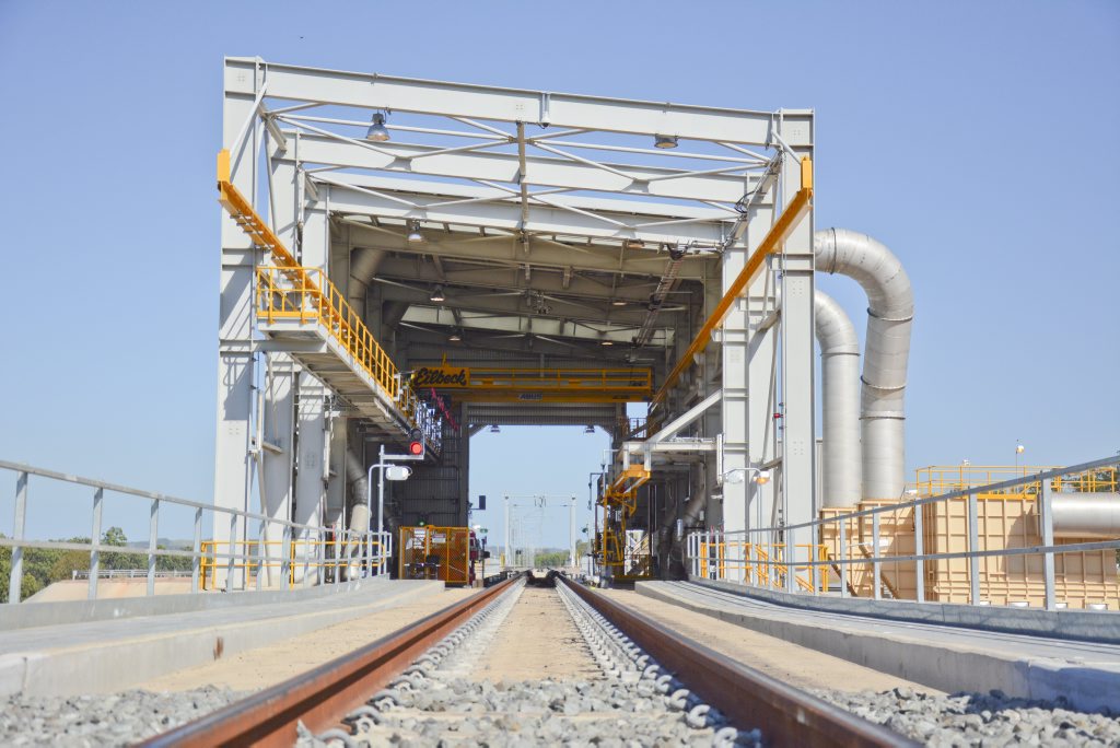 The coal unloading area at Wiggins Island Balloon Loop. The coal unloading area at Wiggins Island Balloon Loop.